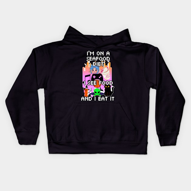 Kawaii 8-Bit Pixel Quote Kids Hoodie by MaystarUniverse